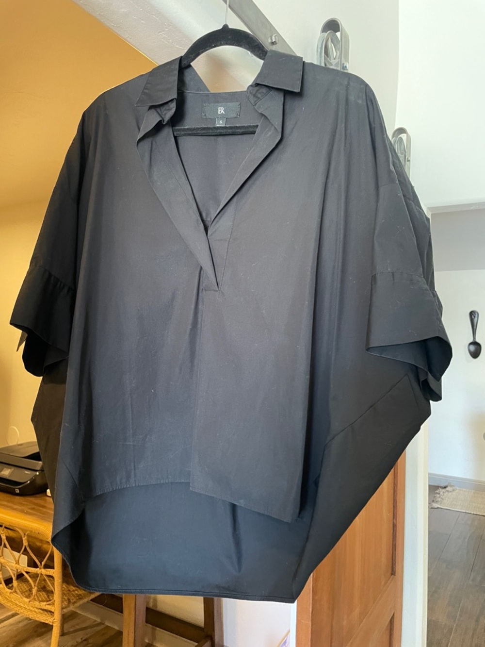 Banana Republic Black Oversized V-Neck Dolman Blouse - Women